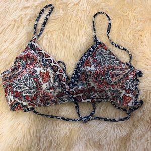 Lucky brand paisley bikini top